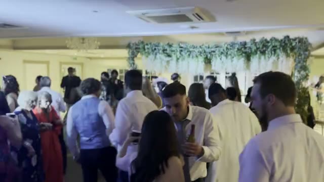 Wedding reception music moment